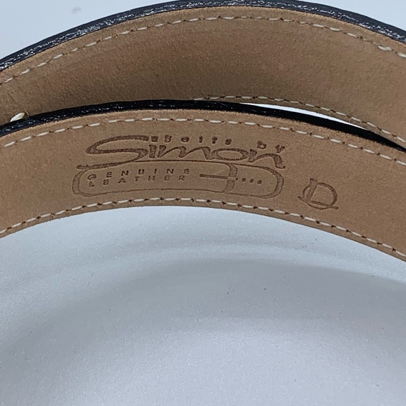 New Vintage Deadstock BB Simon Alligator belt with gold overlay buckle & tip. main image 4